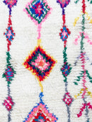 Tapis Berbère Marocain Azilal - Ecru À Motifs Colorés