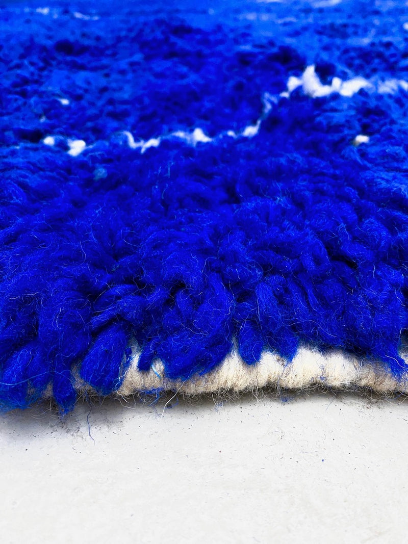 Tapis Berbère Marocain Beni Ouarain - Bleu Majorelle