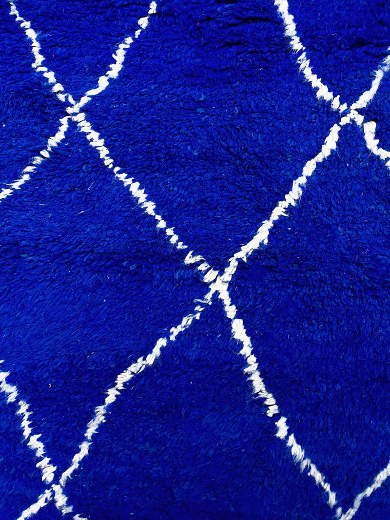 Tapis Berbère Marocain Beni Ouarain - Bleu Majorelle