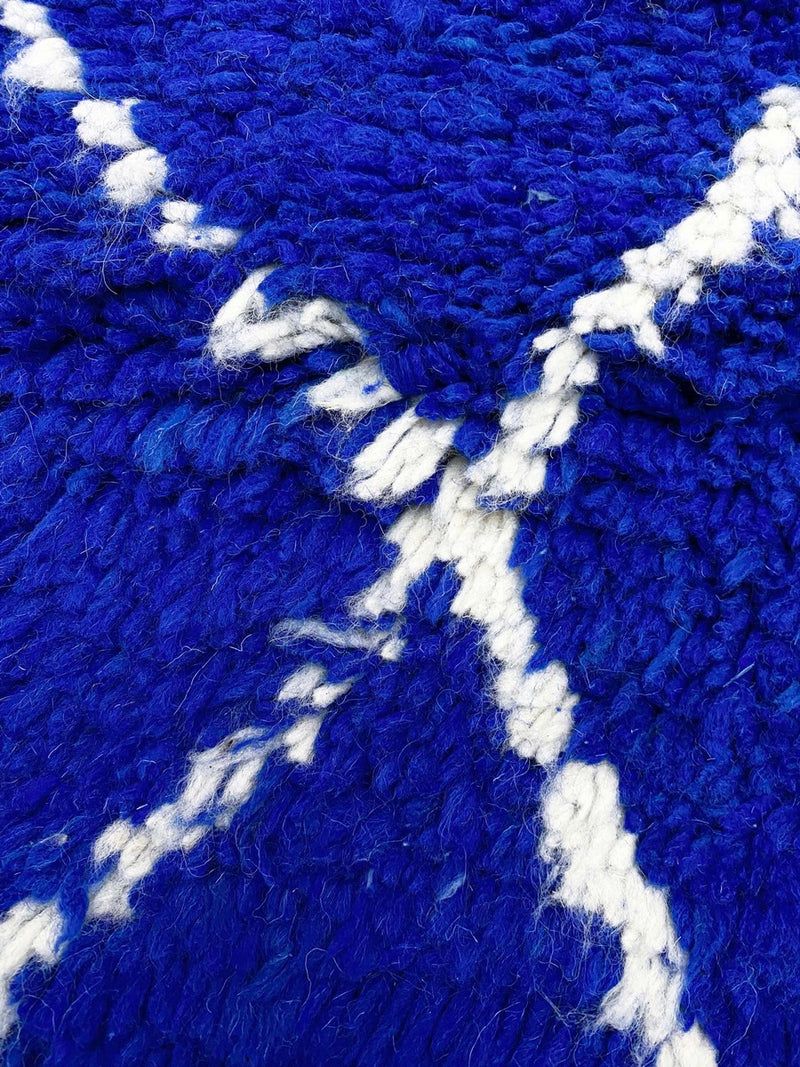 Tapis Berbère Marocain Beni Ouarain - Bleu Majorelle