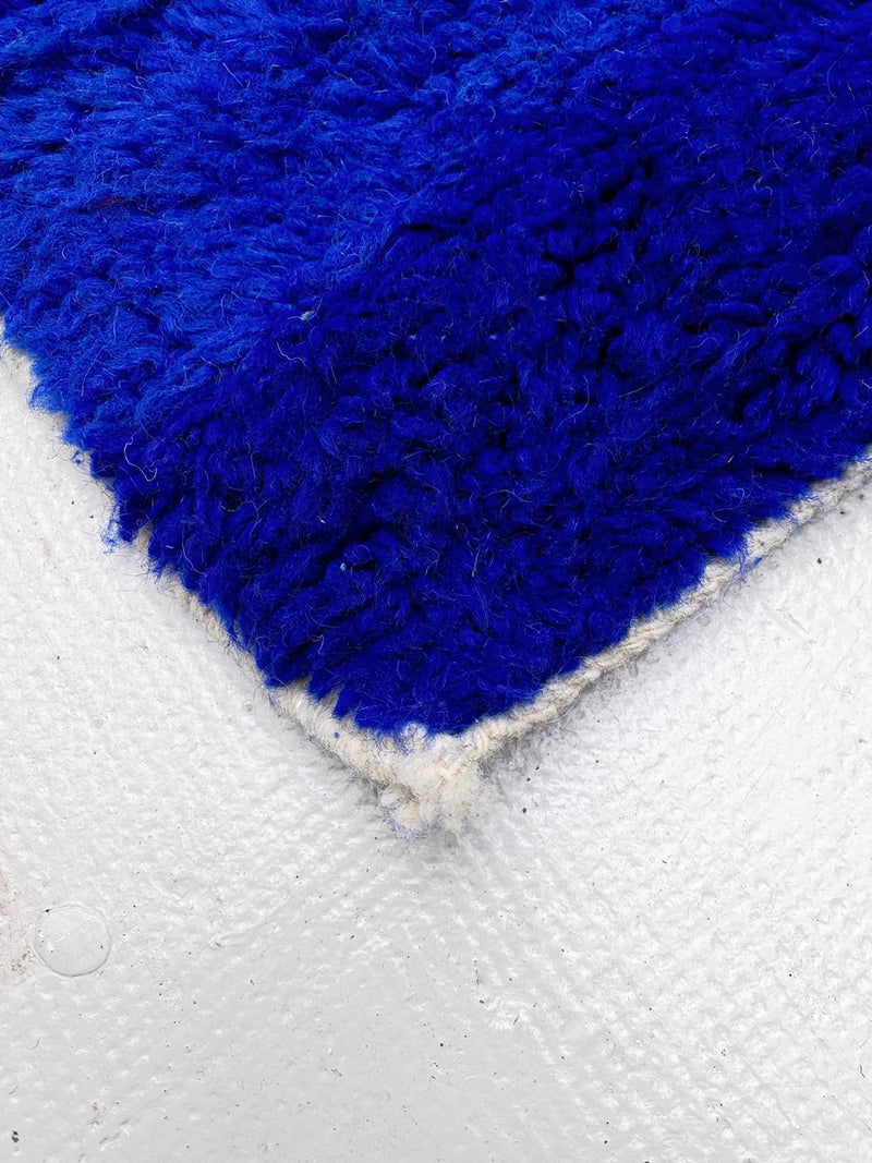 Tapis Berbère Marocain Beni Ouarain - Bleu Majorelle