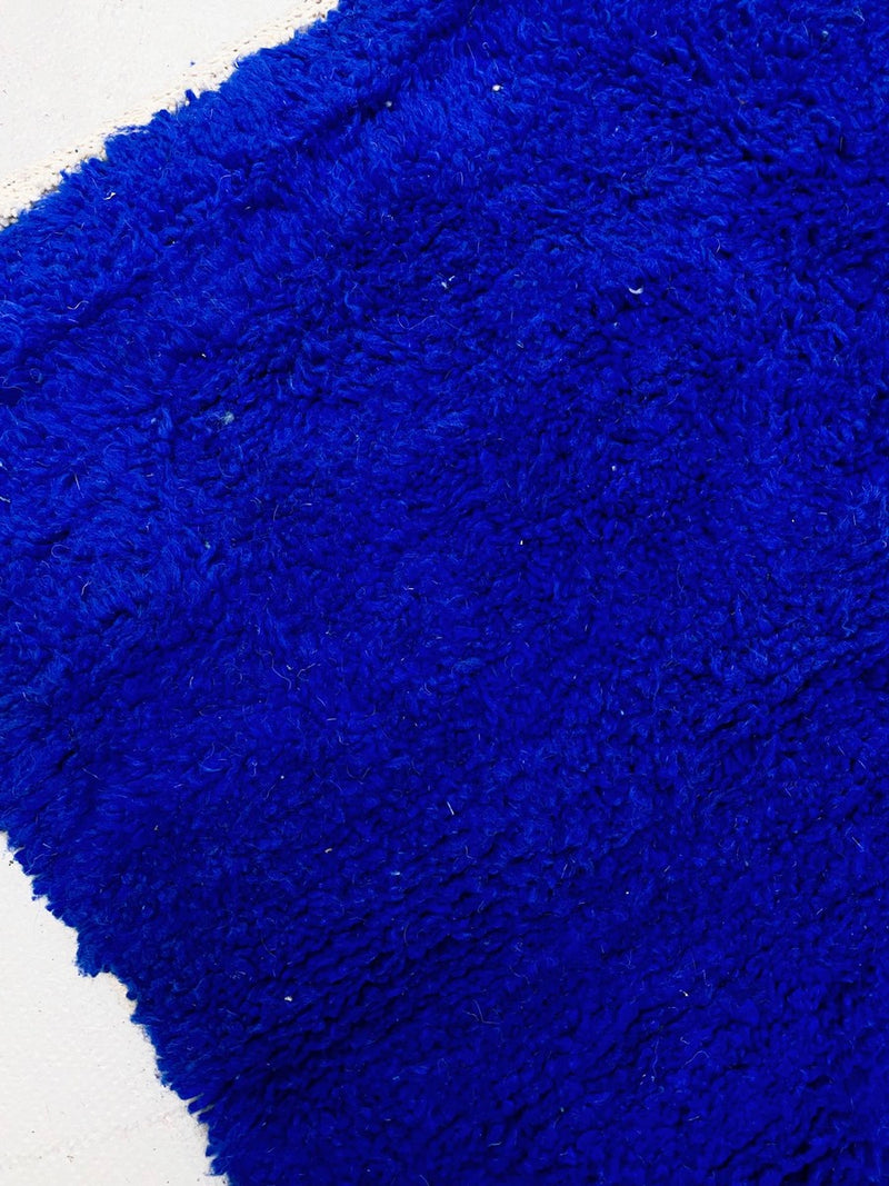 Tapis Berbère Marocain Beni Ouarain - Bleu Majorelle