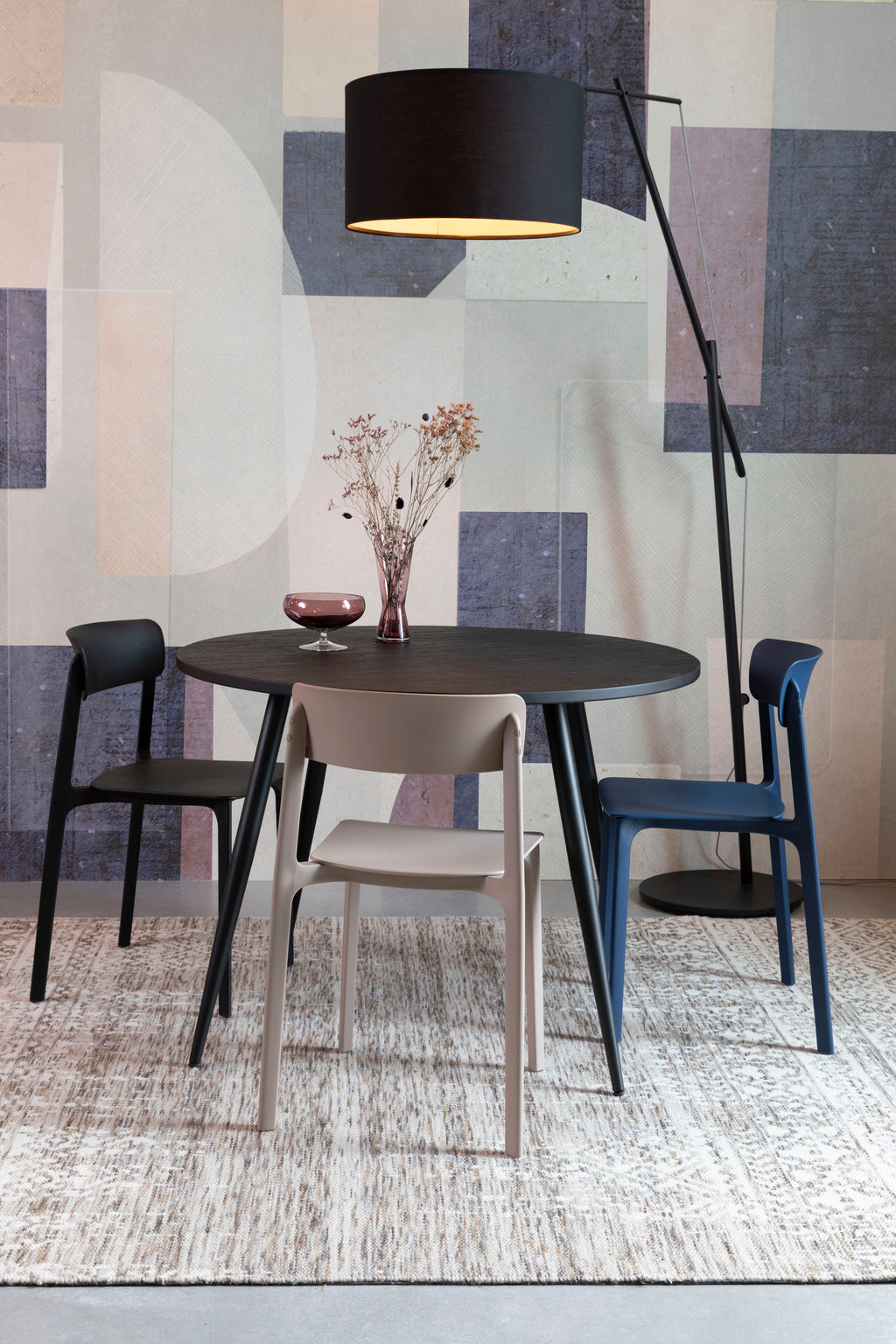 Mo 110' - Dining Room Table - Teak - Black