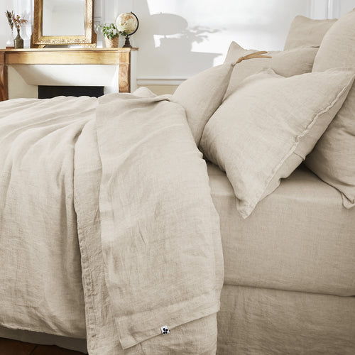 Drap Plat - Lin Lavé - Soline - Sable