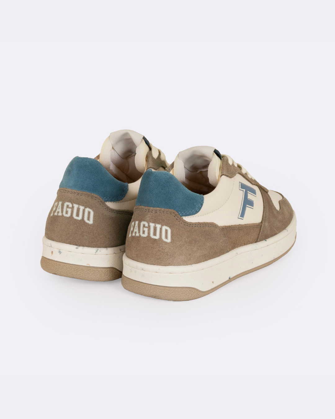 Baskets Écrues & Beige Foncé Cuir
