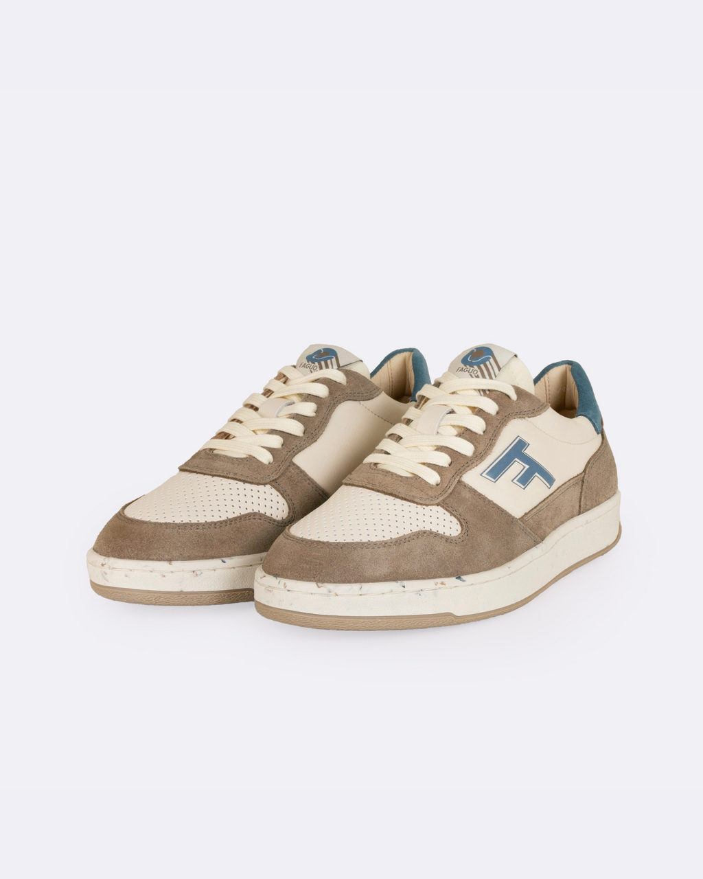 Baskets Écrues & Beige Foncé Cuir