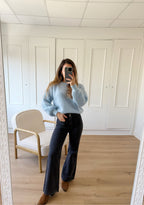 Gaia ice blue mohair and wool knit