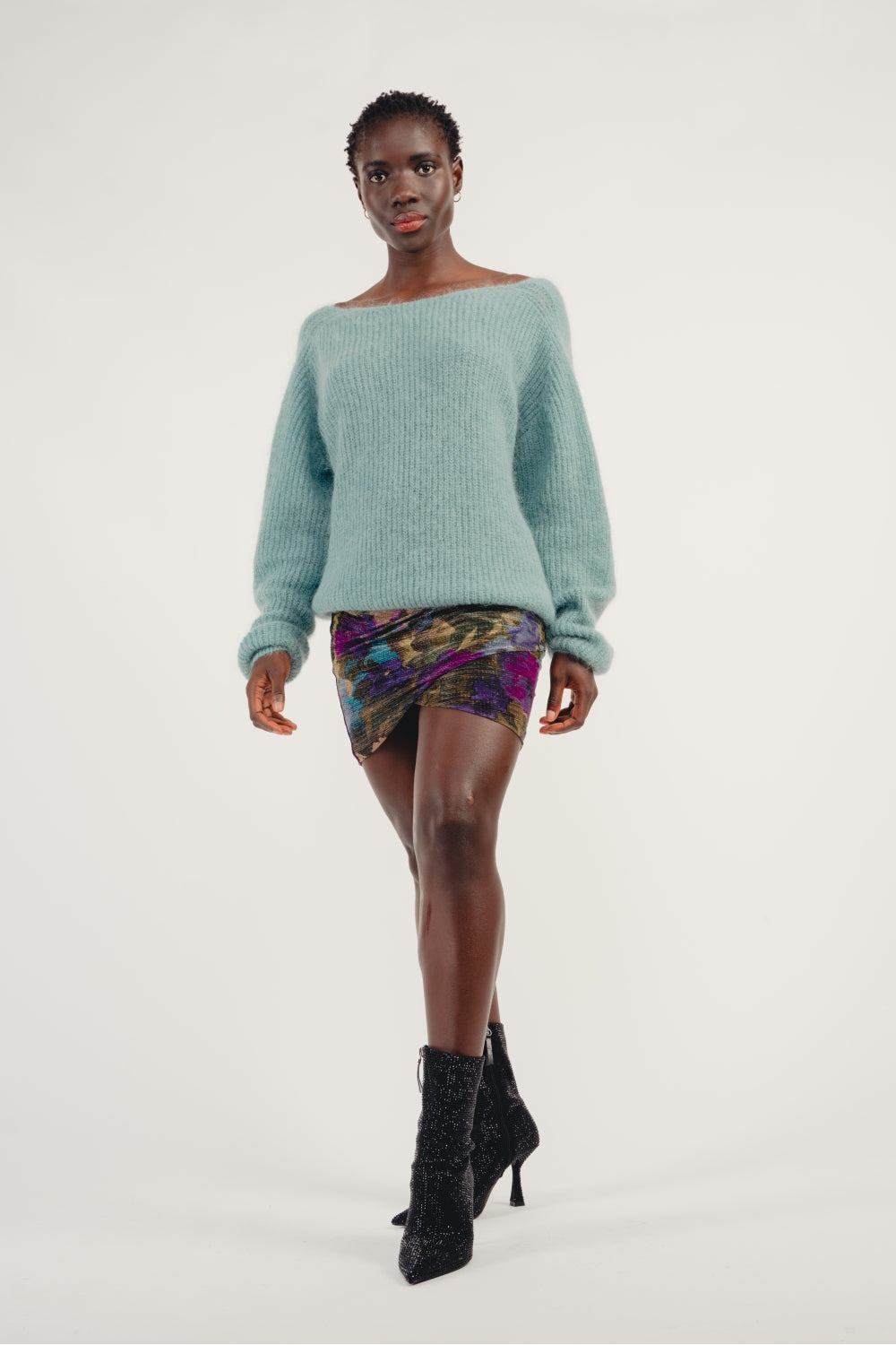 The Harry Metallic Flowers Mini Skirt