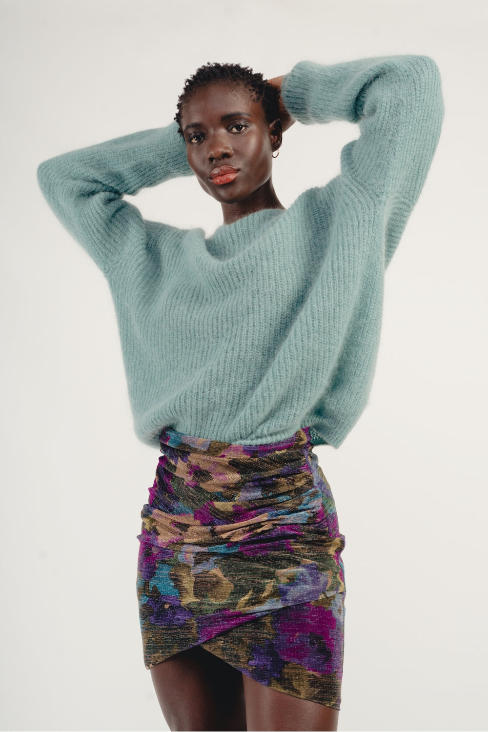 The Harry Metallic Flowers Mini Skirt