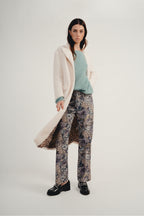 The Randy Trousers In Blue Flowers Carpet Velvet