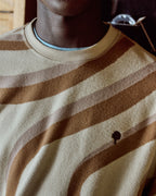 Felpa Girocollo Beige E Cammello