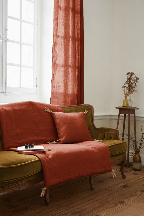 Bout De Lit - Lin Lavé - Soline - Paprika