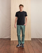 T-shirt blu navy e écru in cotone
