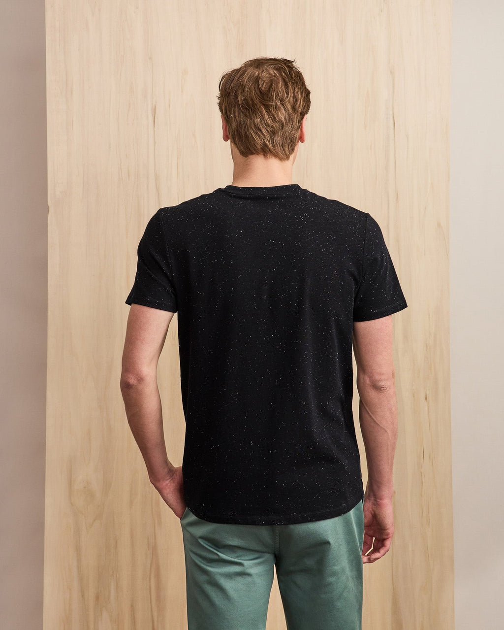 T-shirt blu navy e écru in cotone