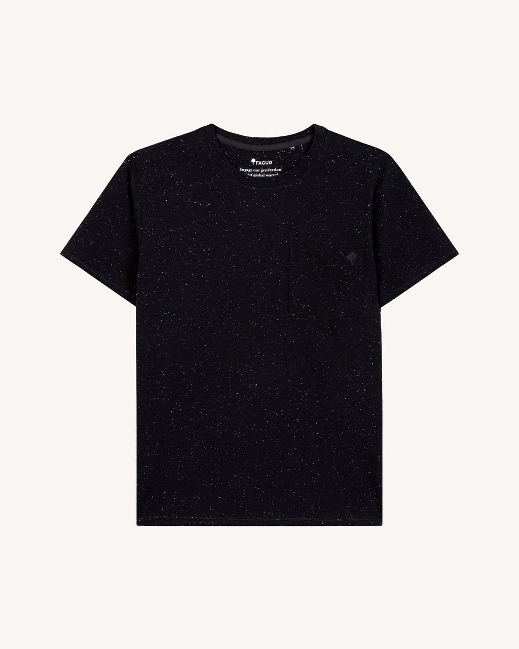 T-shirt blu navy e écru in cotone