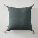 Coussin Déhoussable Avec Pompons - Lin Lavé - Soline - Ardoise
