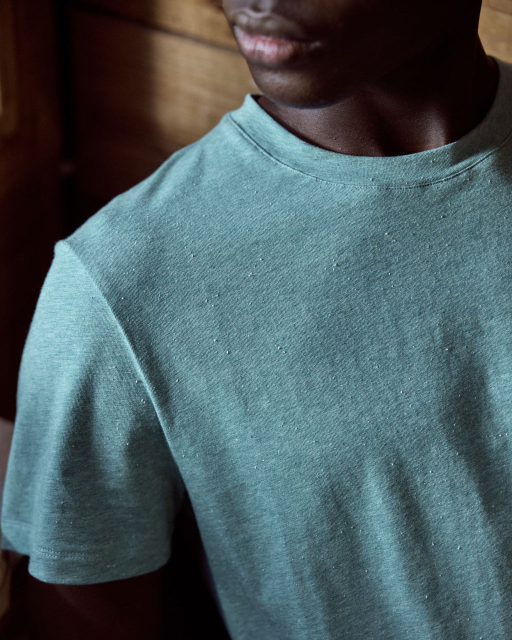 T-Shirt Bleu Grisé Coton