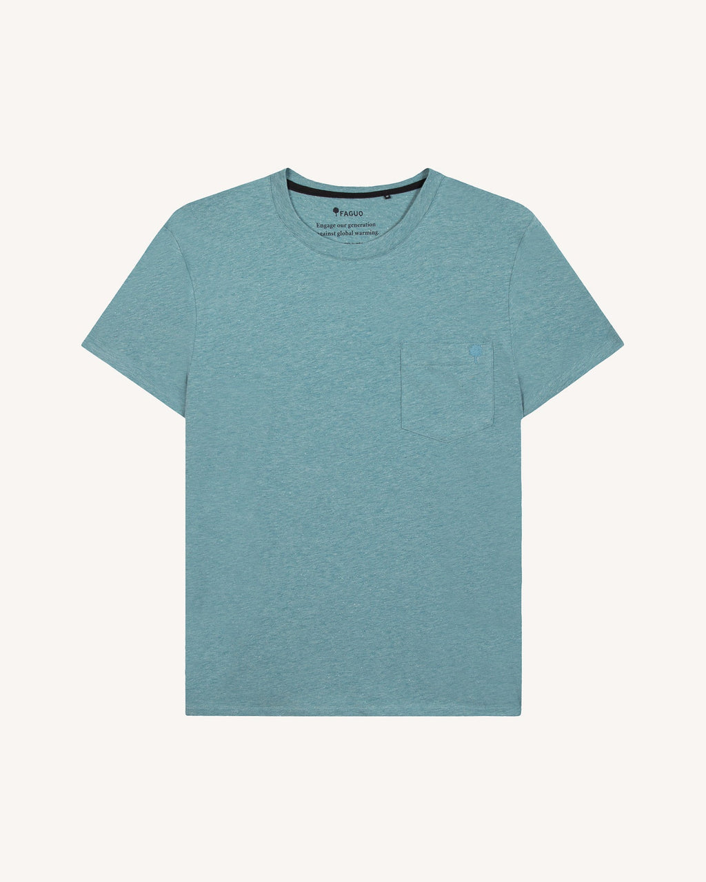 T-Shirt Bleu Grisé Coton