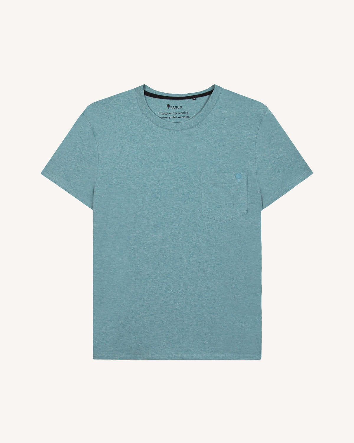 T-Shirt Bleu Grisé Coton