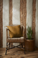 Coussin Déhoussable Avec Pompons - Lin Lavé - Soline - Caramel