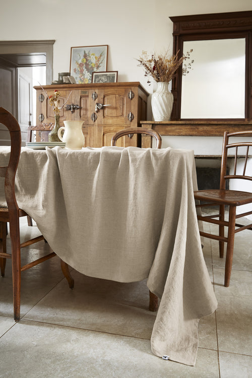 Nappe Rectangle - Lin Lavé - Soline - Sable