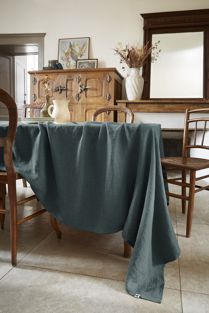 Nappe Rectangle - Lin Lavé - Soline - Ardoise