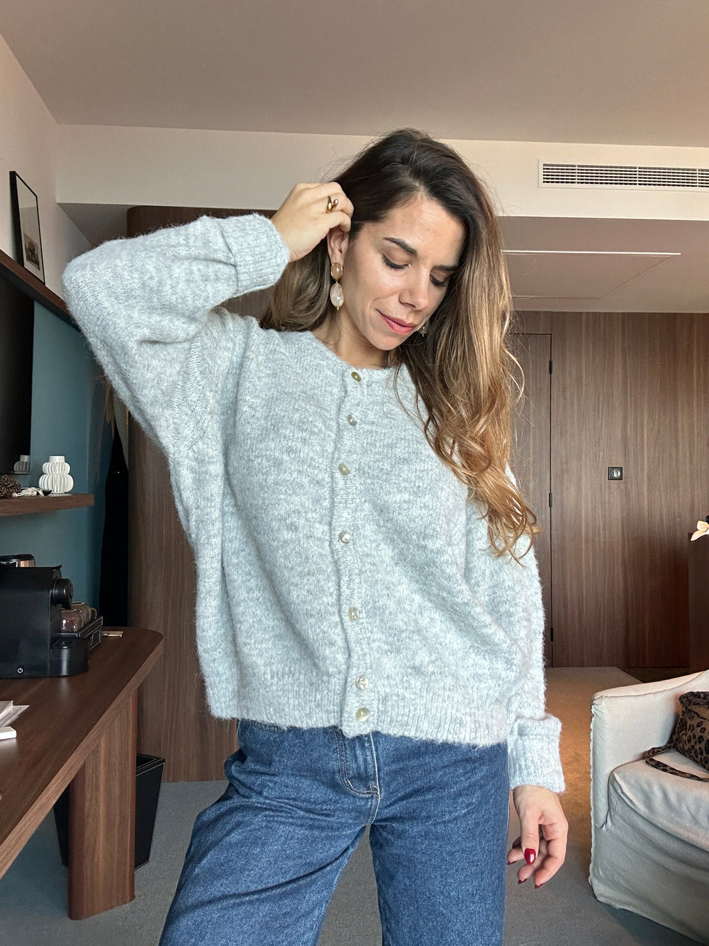 Cardigan Charlie gris clair