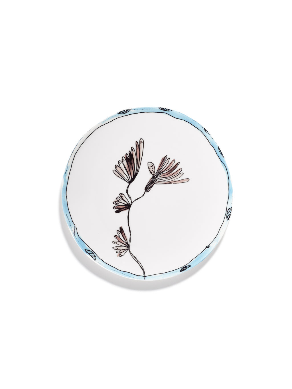 Midnight Flowers - 2-pack Tallrikar - M - Benporslin Bone China - Camelia Aubergine
