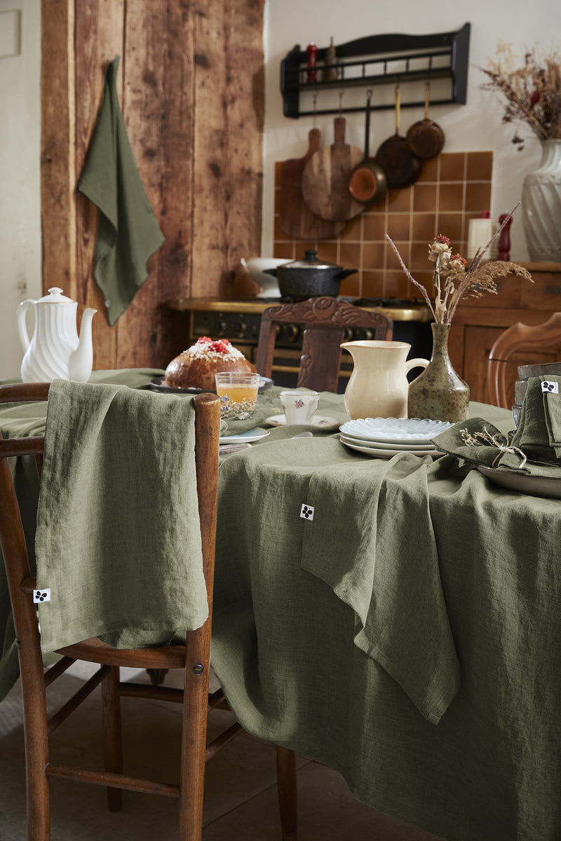 Nappe Rectangle - Lin Lavé - Soline - Thym