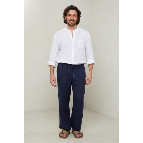 Autour Du Lin - Pantalon - Marine - Homme