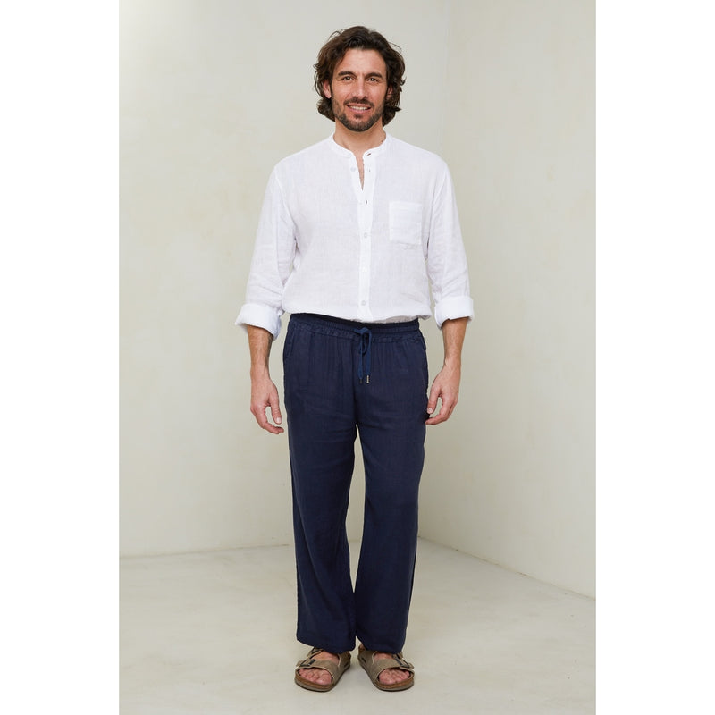 Autour Du Lin - Pantalon - Marine - Homme