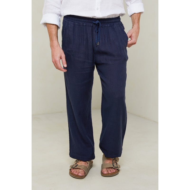 Autour Du Lin - Pantalon - Marine - Homme