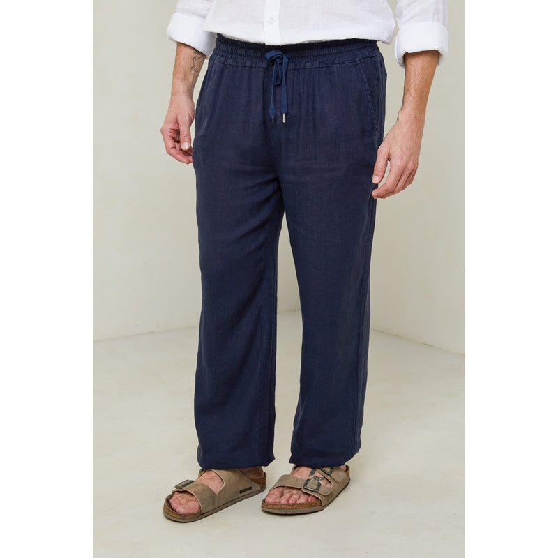 Autour Du Lin - Pantalon - Marine - Homme