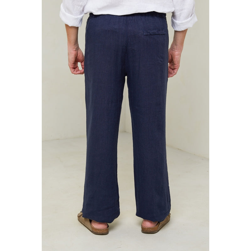 Autour Du Lin - Pantalon - Marine - Homme