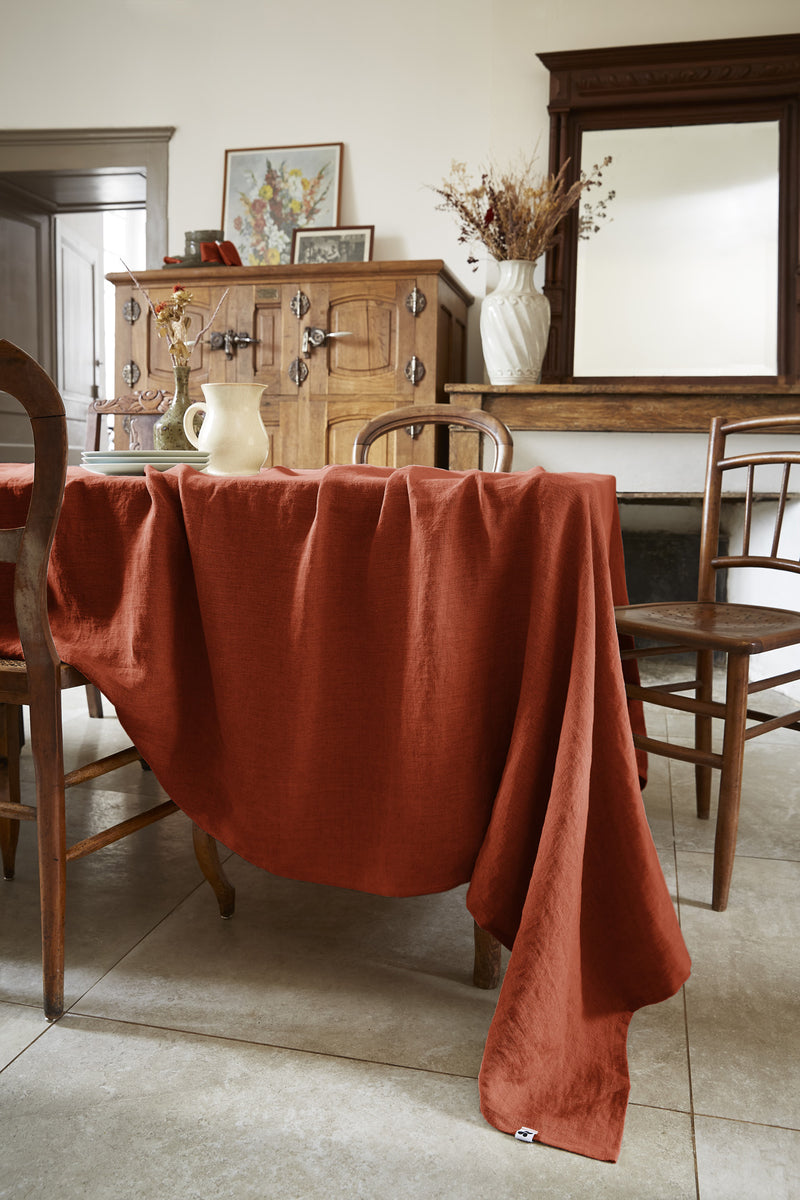 Nappe Rectangle - Lin Lavé - Soline - Paprika