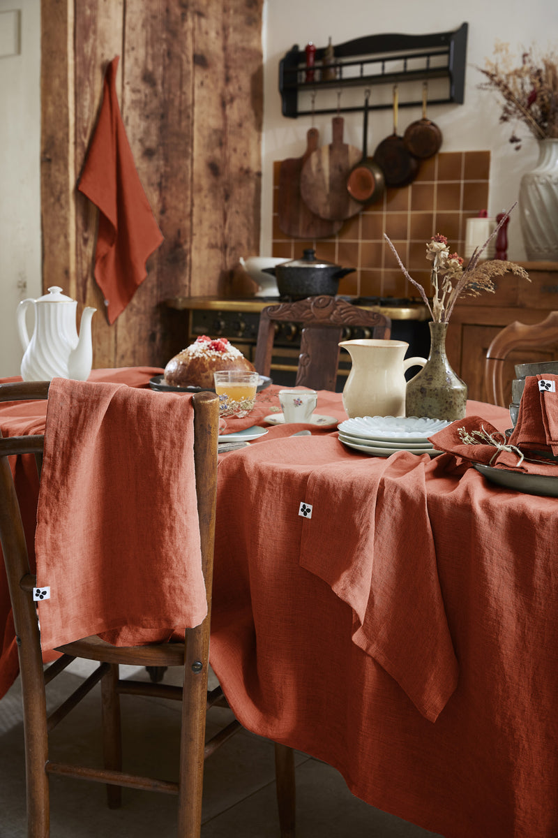 Nappe Rectangle - Lin Lavé - Soline - Paprika