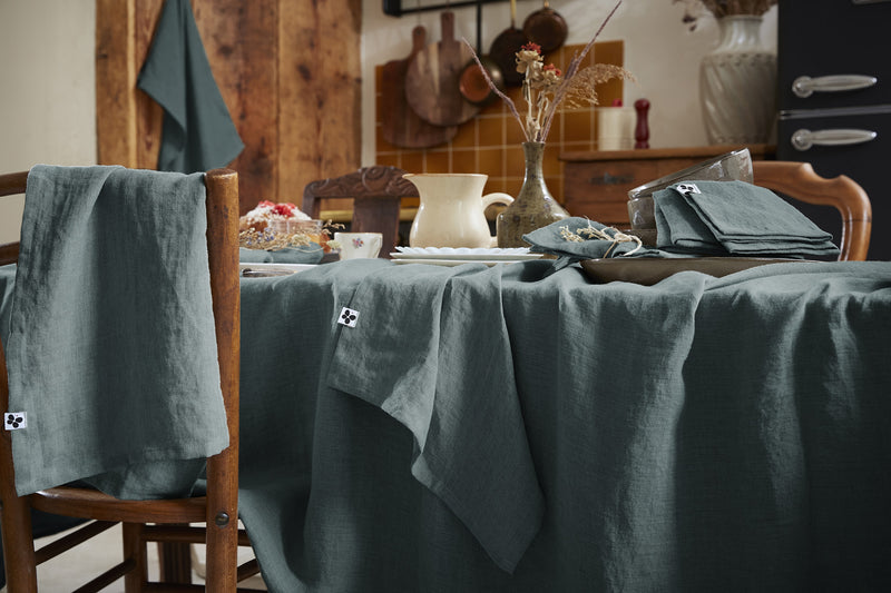 Nappe Rectangle - Lin Lavé - Soline - Ardoise