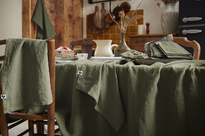 Nappe Rectangle - Lin Lavé - Soline - Thym