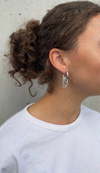 Multiple Oval X Hoop Earrings