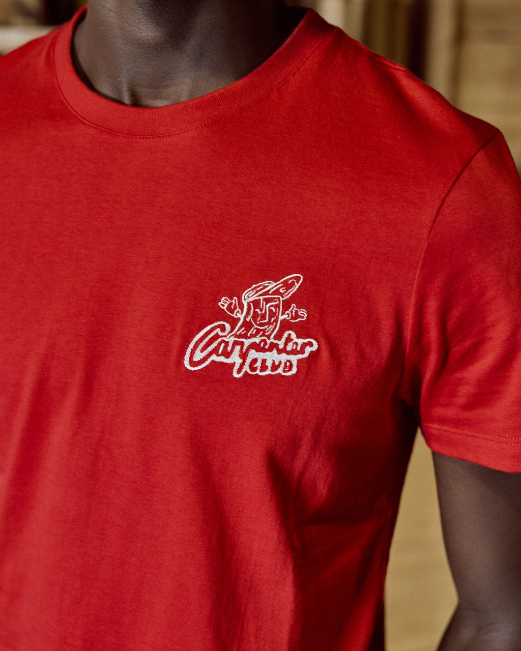 T-Shirt Rouge Foncé Coton