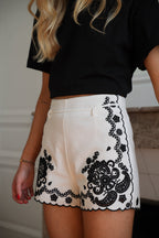 Short Brodé Aliza - Crème