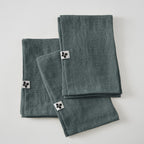 Juego De 3 Servilletas - Lino Lavado - Soline - Pizarra