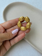 Vintage Scarf Ring - Gold-Tone Organic Shapes