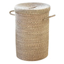 Cesta para la colada de junco marino natural - Madera clara