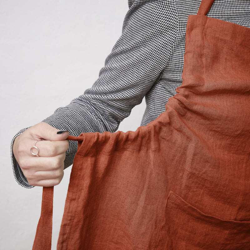Tablier Ajustable - Lin Lavé - Soline - Paprika