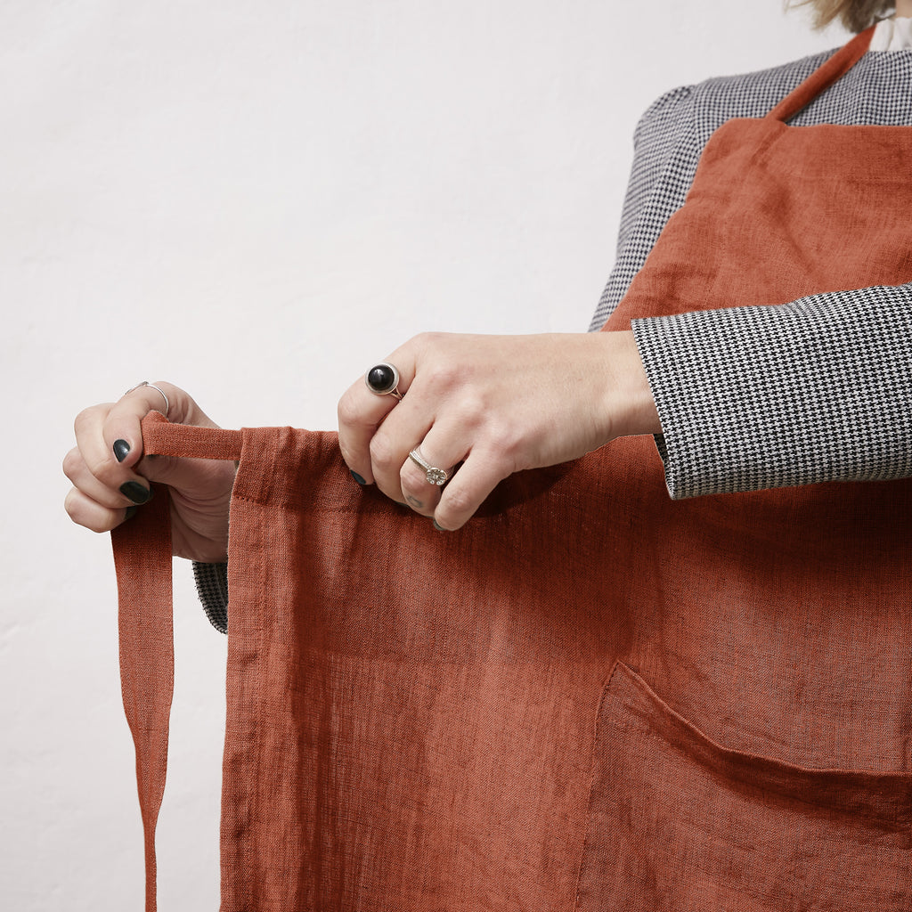 Delantal Ajustable - Lino Lavado - Soline - Paprika