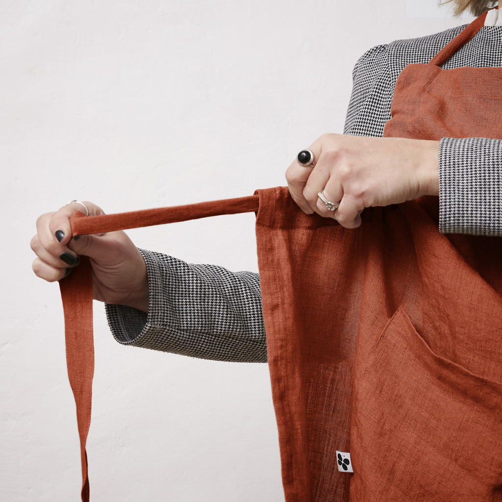 Delantal Ajustable - Lino Lavado - Soline - Paprika