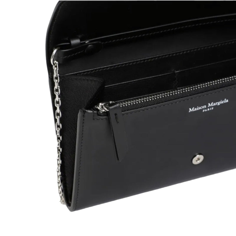 Portefeuille Maison Margiela Four Stiches Leather Chain - Femme - Black