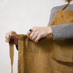 Delantal Ajustable - Lino Lavado - Soline - Caramelo