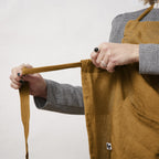 Delantal Ajustable - Lino Lavado - Soline - Caramelo